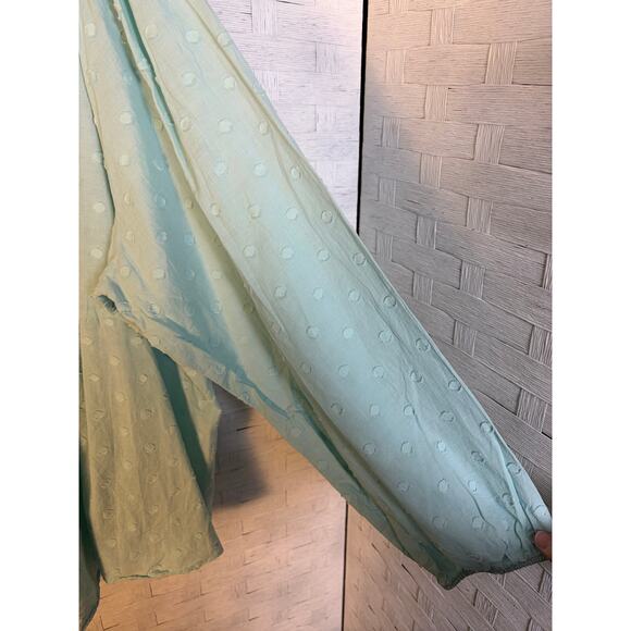 Torrid womens tunic blouse teal eyelet embroidered blue sleeve Bohemian plus Sz - Picture 3 of 10